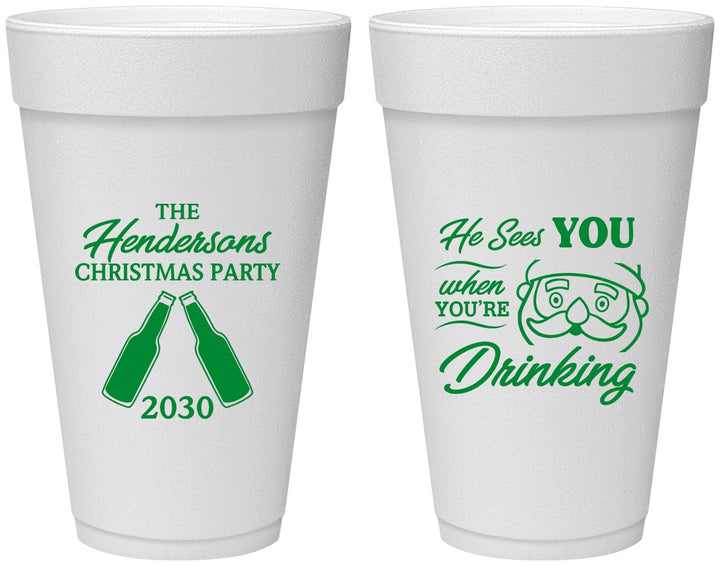 Personalized Christmas 20 oz Foam Cups - Santa | 280015