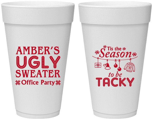 Personalized Christmas 20 oz Foam Cups - Til The Season To Be Tacky | 280020