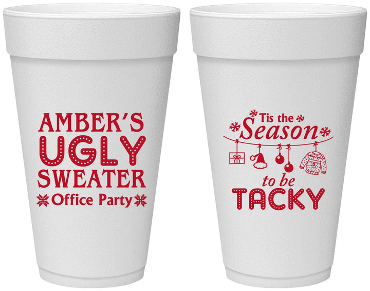 Personalized Christmas 20 oz Foam Cups - Til The Season To Be Tacky | 280020