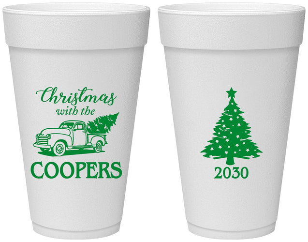 Personalized Christmas 20 oz Foam Cups - Naughty Af | 280025