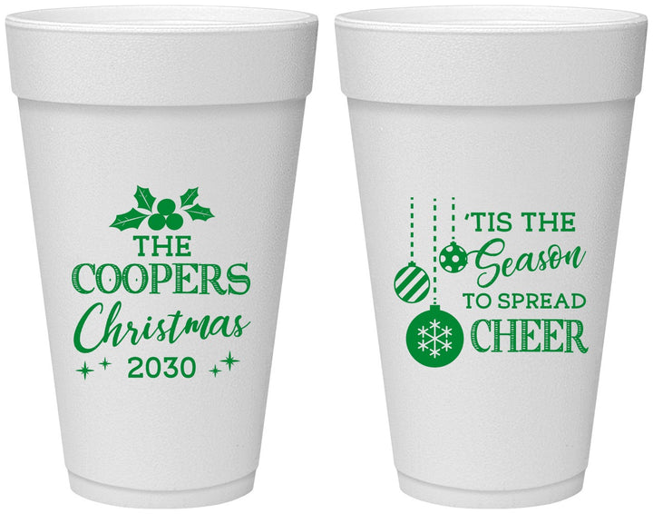 Personalized Christmas 20 oz Foam Cups - Tis The Season | 280027