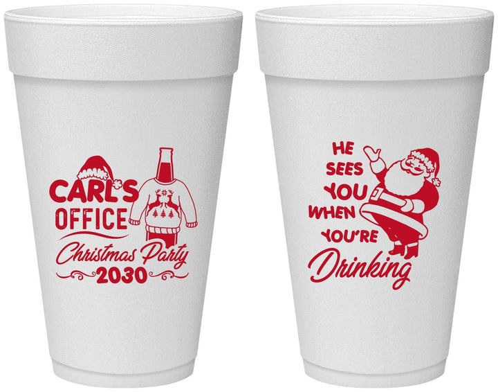 Personalized Christmas 20 oz Foam Cups - Santa Claus | 280028