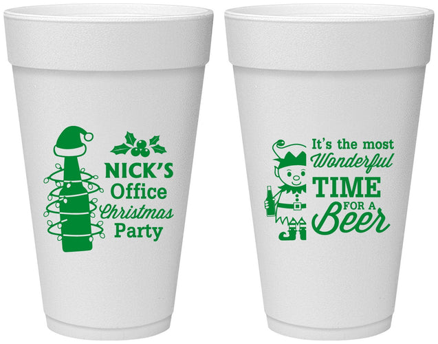 Personalized Christmas 20 oz Foam Cups - Elf | 280029