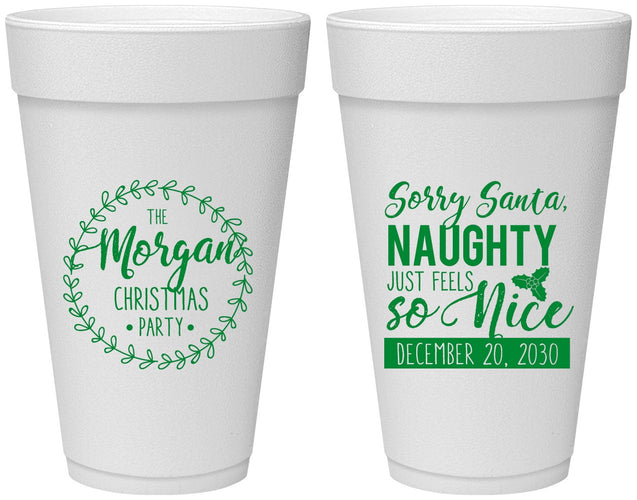 Personalized Christmas 20 oz Foam Cups - Naughty Or Nice | 280047