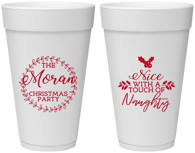Personalized Christmas 20 oz Foam Cups - Touch Of Naughty | 280048