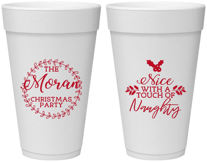 Personalized Christmas 20 oz Foam Cups - Touch Of Naughty | 280048