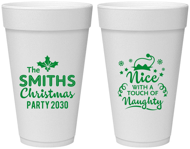 Personalized Christmas 20 oz Foam Cups - Touch Of Naughty | 280049