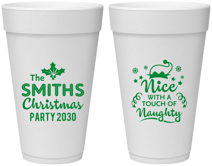 Personalized Christmas 20 oz Foam Cups - Touch Of Naughty | 280049