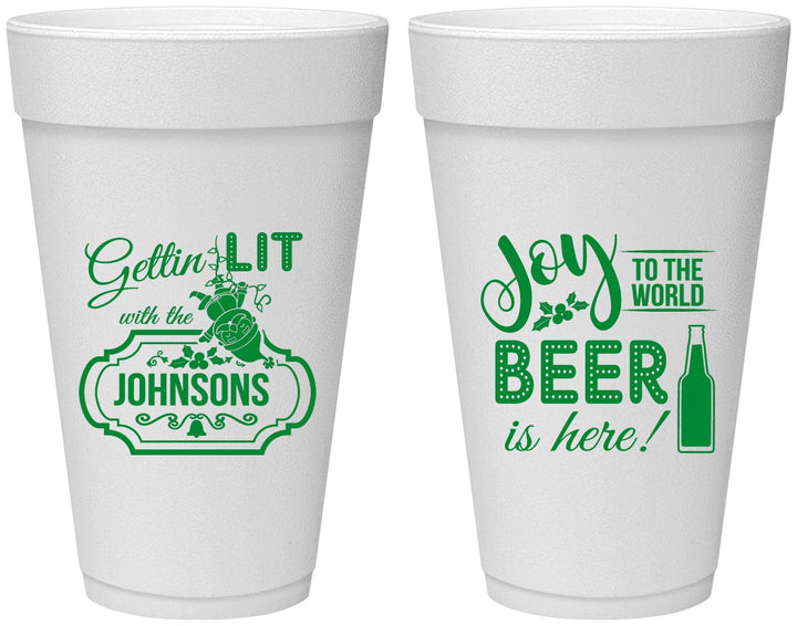 Personalized Christmas 20 oz Foam Cups - Wine | 280055