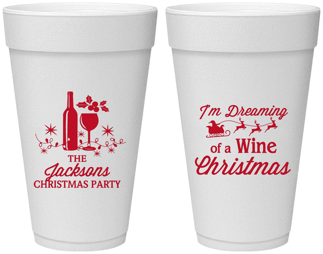 Personalized Christmas 20 oz Foam Cups - Bah Hum Bug | 280056