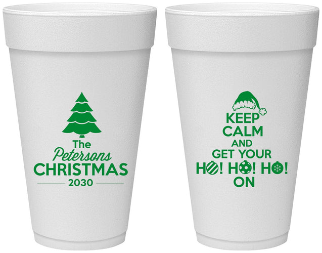 Personalized Christmas 20 oz Foam Cups - Ho Ho Ho | 280061