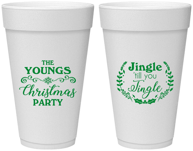 Personalized Christmas 20 oz Foam Cups - Jingle Til You Jingle | 280063