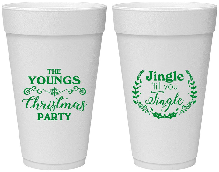 Personalized Christmas 20 oz Foam Cups - Jingle Til You Jingle | 280063