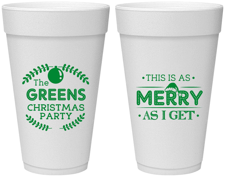 Personalized Christmas 20 oz Foam Cups - Merry As I Get | 280065