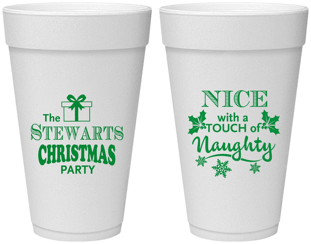 Personalized Christmas 20 oz Foam Cups - Naughty Or Nice | 280069