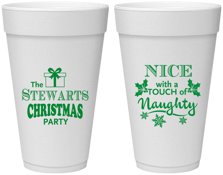 Personalized Christmas 20 oz Foam Cups - Naughty Or Nice | 280069