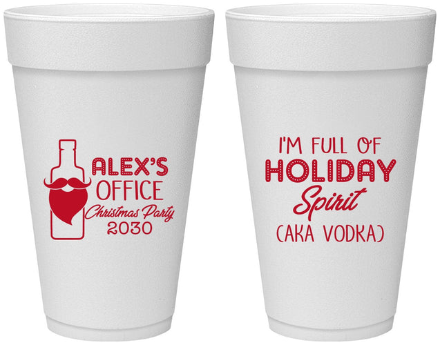 Personalized Christmas 20 oz Foam Cups - Holiday Spirit | 280072