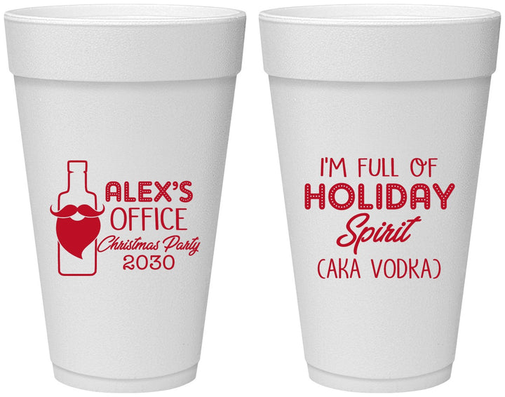 Personalized Christmas 20 oz Foam Cups - Holiday Spirit | 280072