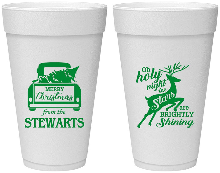 Personalized Christmas 20 oz Foam Cups - Tree | 280073
