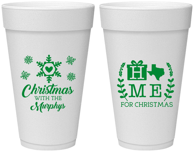Personalized Christmas 20 oz Foam Cups - Texas | 280075