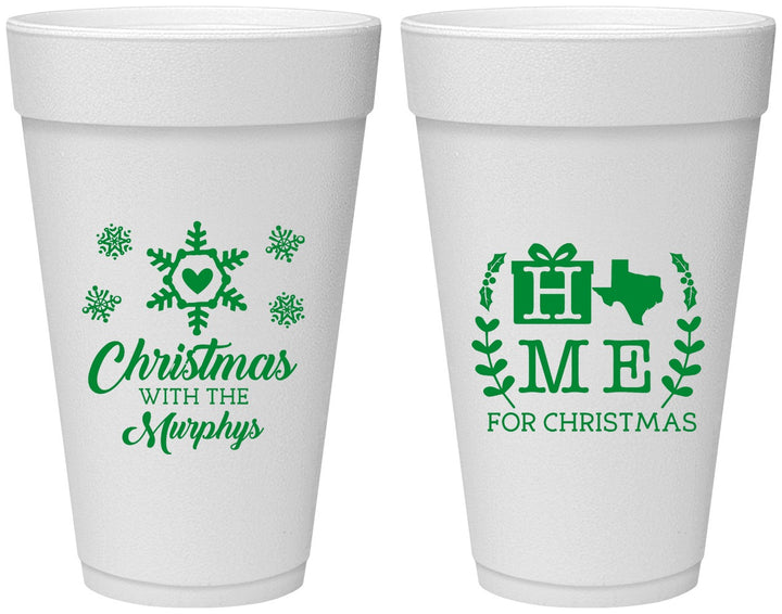 Personalized Christmas 20 oz Foam Cups - Texas | 280075