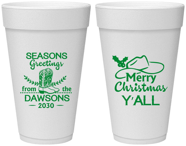Personalized Christmas 20 oz Foam Cups - Texas | 280077