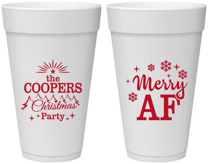 Personalized Christmas 20 oz Foam Cups - Merry Af | 280078