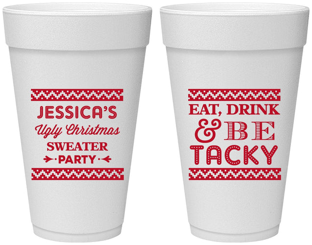 Personalized Christmas 20 oz Foam Cups - Eat Drink Tacky | 280082