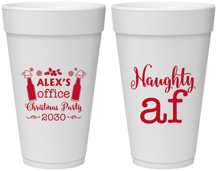 Personalized Christmas 20 oz Foam Cups - Naughty Af | 280084