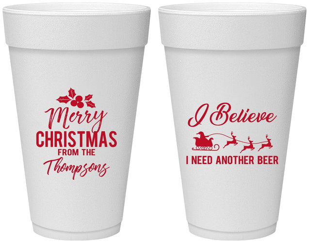 Personalized Christmas 20 oz Foam Cups - Santa Claus | 280086