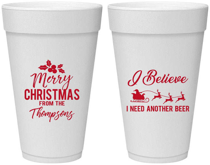 Personalized Christmas 20 oz Foam Cups - Santa Claus | 280086