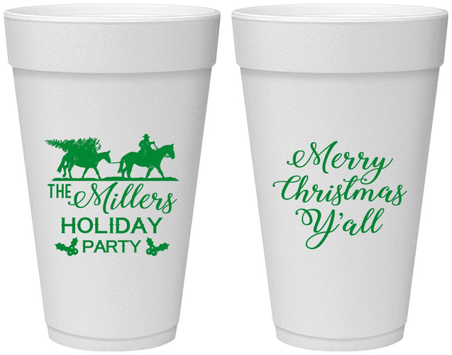 Personalized Christmas 20 oz Foam Cups - Country | 280087