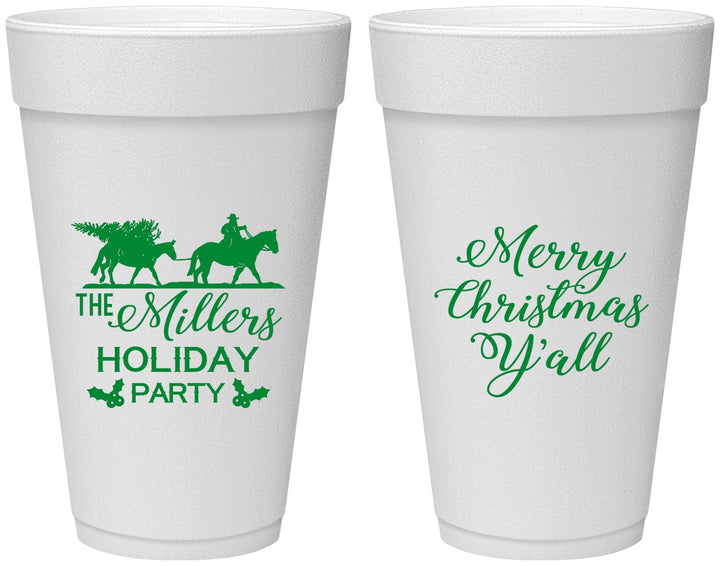 Personalized Christmas 20 oz Foam Cups - Country | 280087