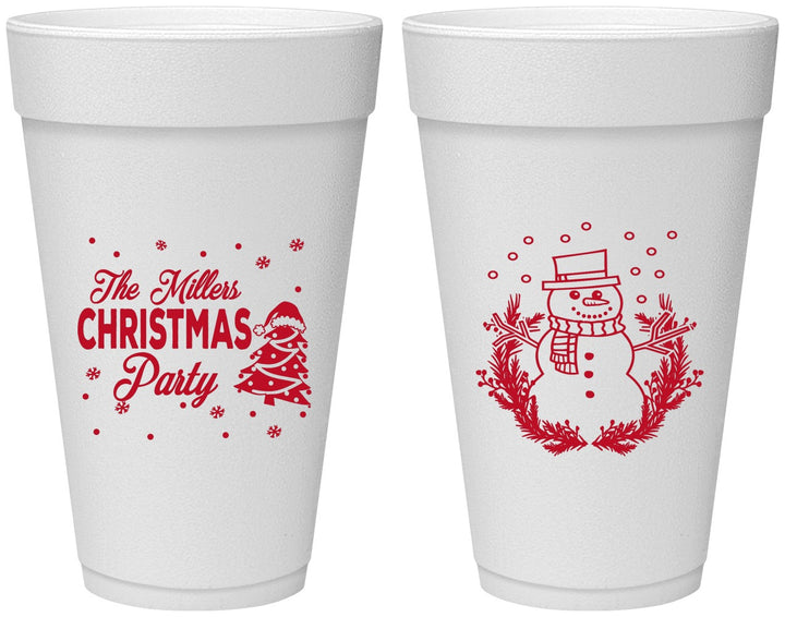 Personalized Christmas 20 oz Foam Cups - Snowman | 280096