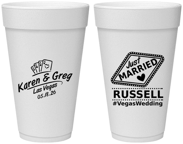 Personalized Wedding 20 oz Foam Cups - Las Vegas | 285