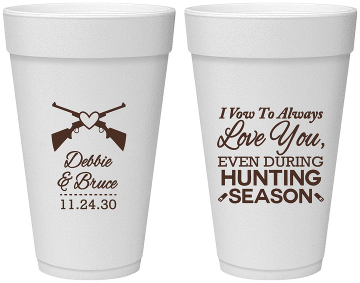 Personalized Wedding 20 oz Foam Cups - Hunting | 308