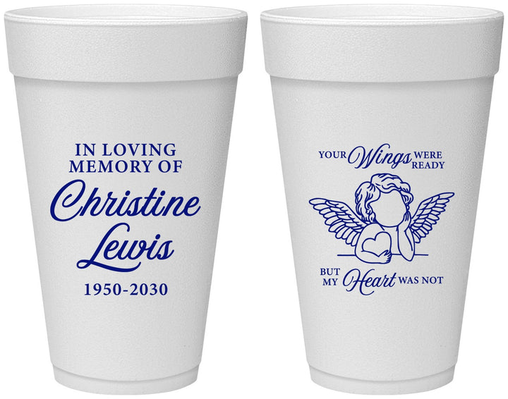 Personalized Memorial 20 oz Foam Cups - In Loving Memory | 310000