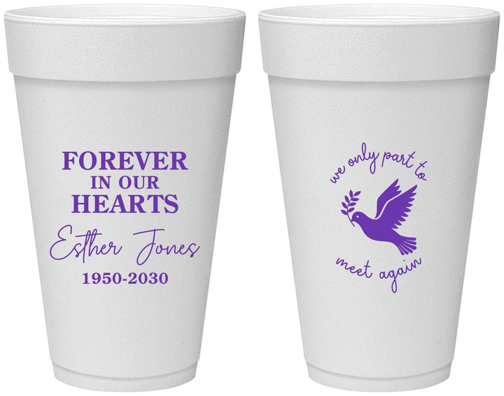 Personalized Memorial 20 oz Foam Cups - Forever In Our Hearts | 310003