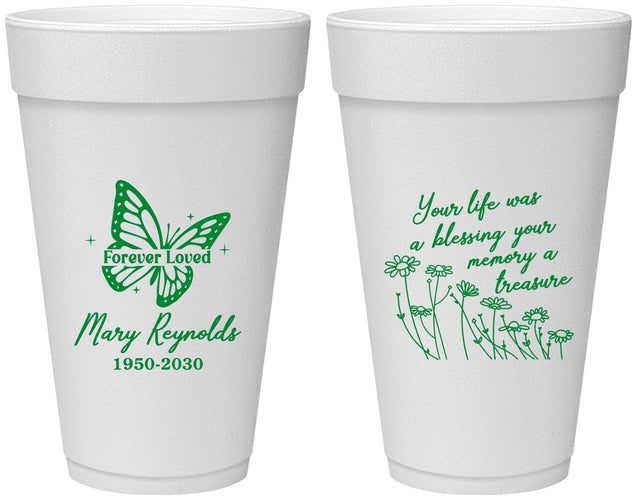 Personalized Memorial 20 oz Foam Cups - Forever Loved | 310013