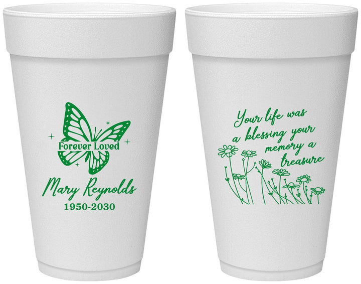 Personalized Memorial 20 oz Foam Cups - Forever Loved | 310013