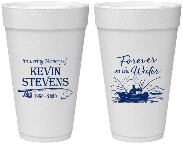 Personalized Memorial 20 oz Foam Cups - Forever On The Water | 310019