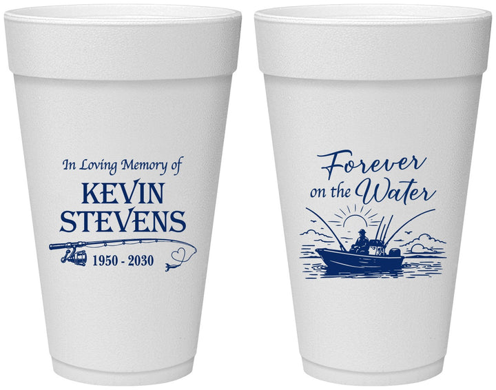 Personalized Memorial 20 oz Foam Cups - Forever On The Water | 310019