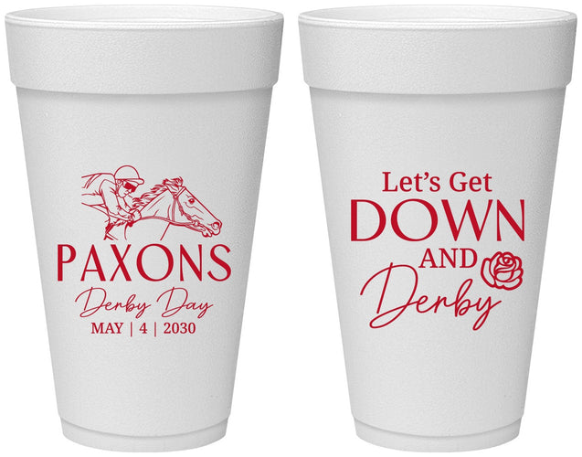 Personalized Derby Day 20 oz Foam Cups - Lets Get Down And Derby | 320000