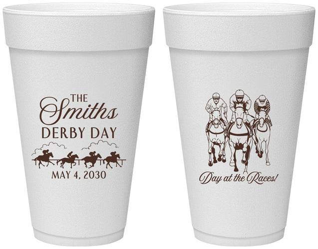 Personalized Derby Day 20 oz Foam Cups - Day At The Races | 320009