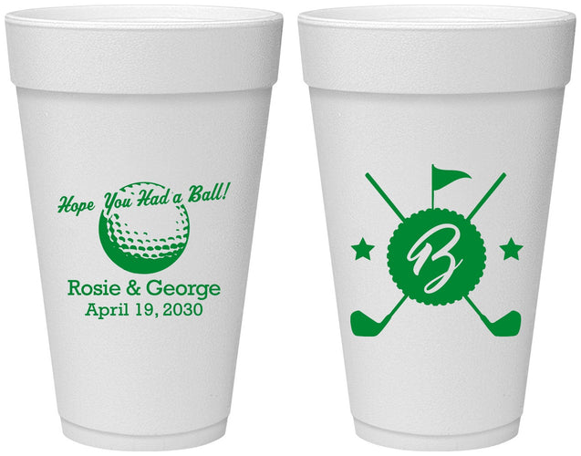 Personalized Wedding 20 oz Foam Cups - Golf | 325