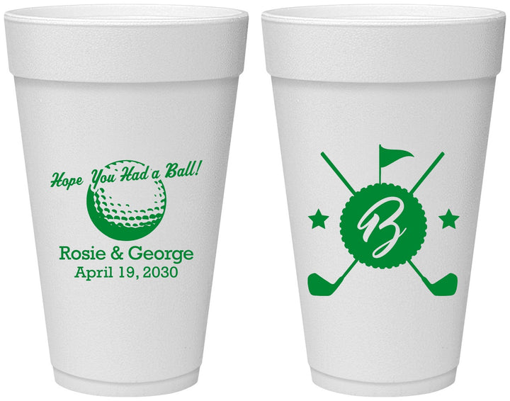 Personalized Wedding 20 oz Foam Cups - Golf | 325