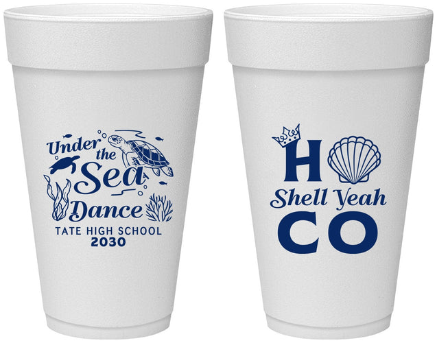 Personalized Homecoming 20 oz Foam Cups - Hoco Under The Sea | 330003