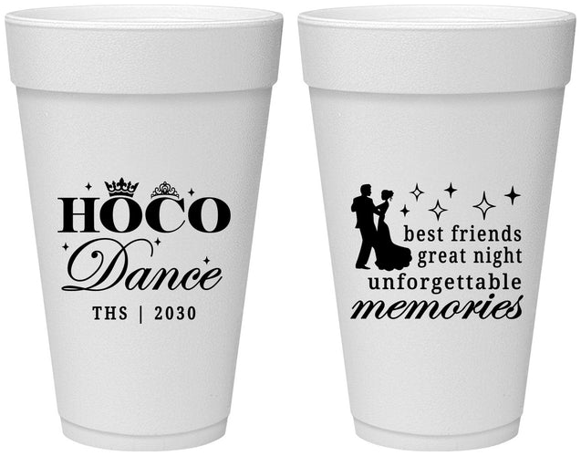 Personalized Homecoming 20 oz Foam Cups - Hoco Dance | 330007