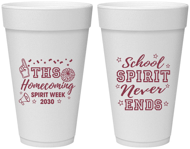 Personalized Homecoming 20 oz Foam Cups - Spirit Week | 330011