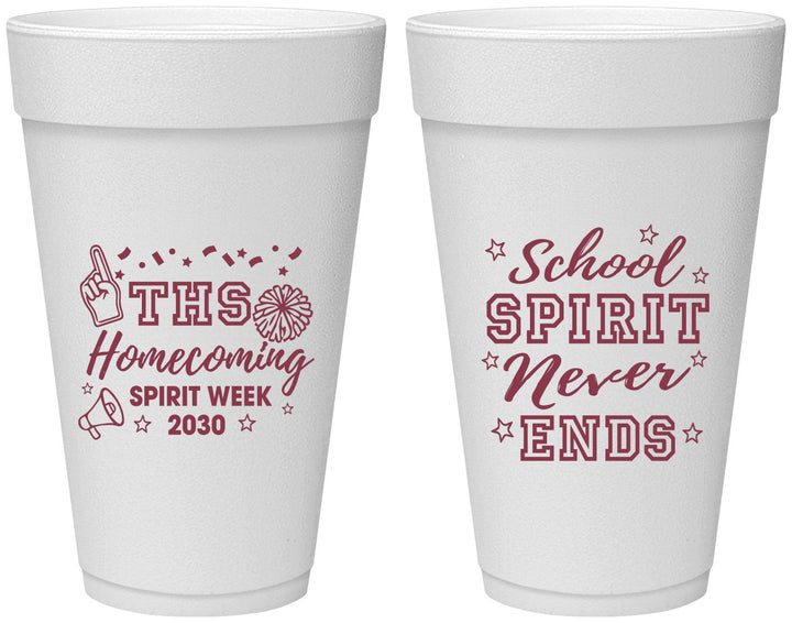 Personalized Homecoming 20 oz Foam Cups - Spirit Week | 330011